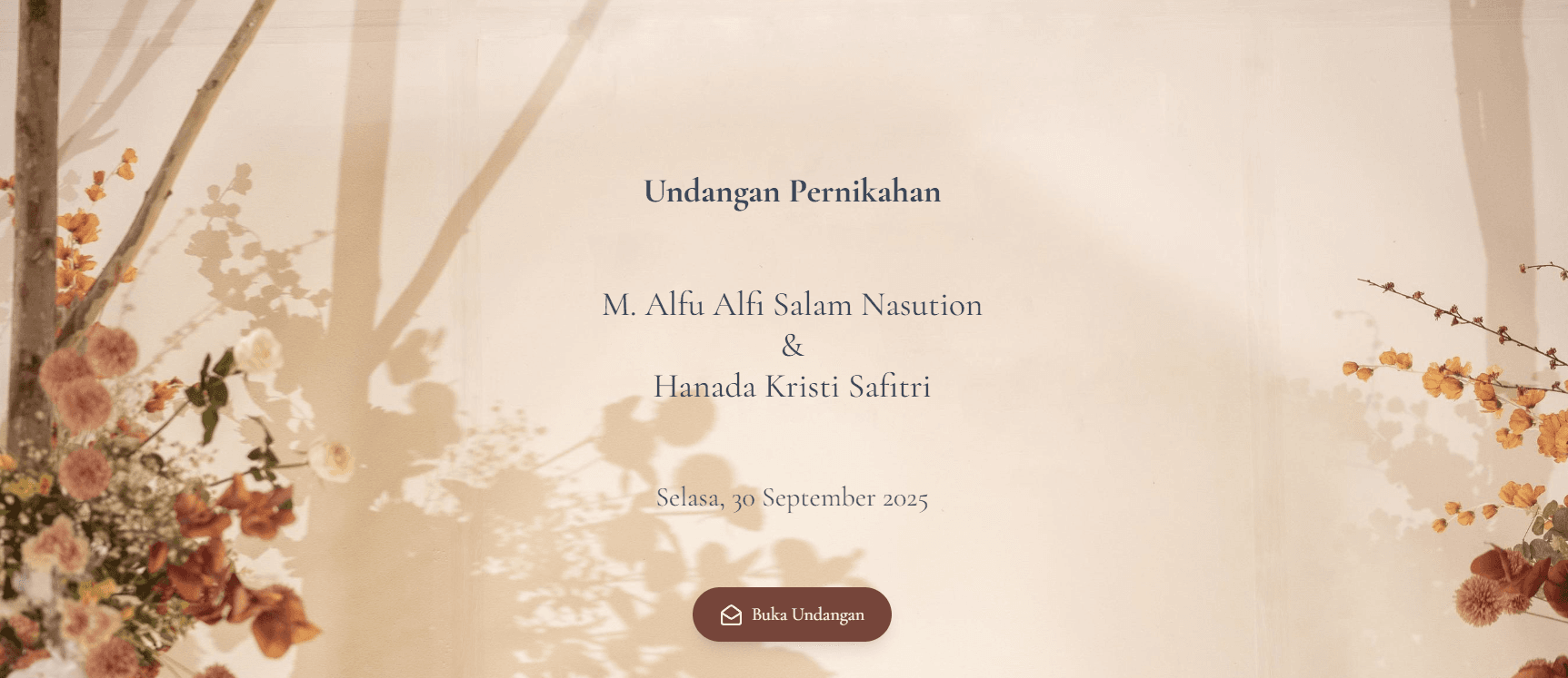 Screenshot of Wedding Invitation Website project