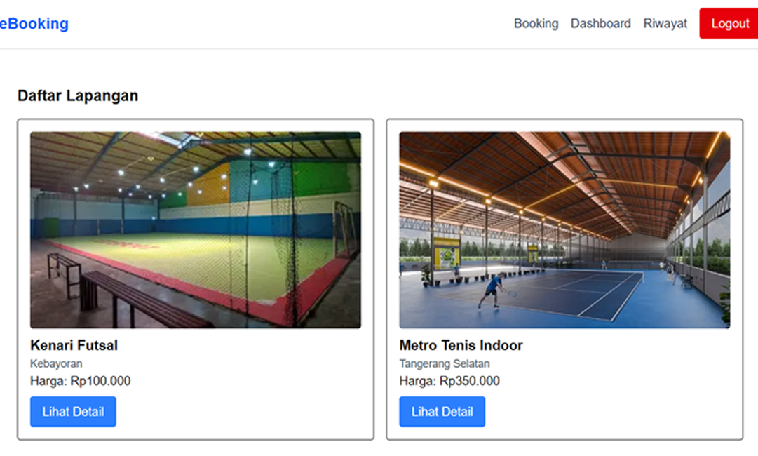E-Booking Sport Venue Website
